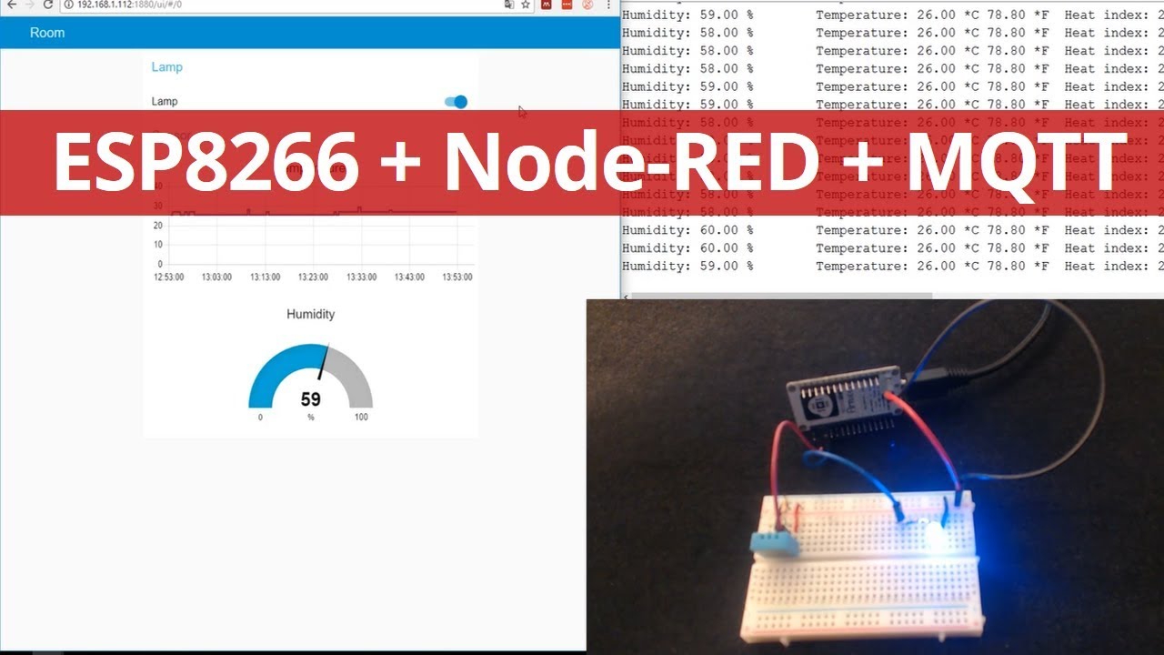 DEMO] ESP8266 Node-RED with MQTT (Publish and Subscribe) - YouTube