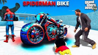 Franklin & Shin Chan Stealing Spider Man Super Powerful Bike in GTA 5 in Telugu