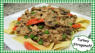 How to Make Turkey Stroganoff ~ Easy Ground Turkey Beef Hamburger Stroganoff Recipe image