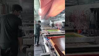 Fabric Printing Process in Factory | Textile Printing Machine in Action
