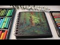 Relaxing Easy Oil pastel painting for beginners / step by step /Ghibli Art Forest