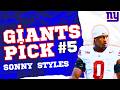 WHY THE NY GIANTS MUST DRAFT SONNY STYLES WITH THE 5th PICK IN THE NFL DRAFT!