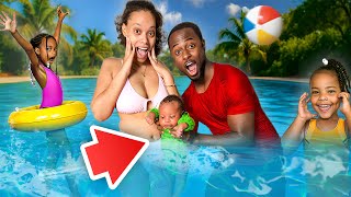 Baby Zyaire Goes SWIMMING For The FIRST TIME | Pool Fun!
