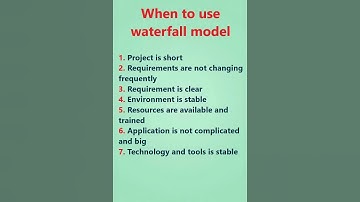 when to use waterfall model | software testing interview question #shorts #youtubeshorts #