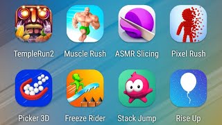 Temple Run 2,Muscle Rush,ASMR Slicing,Pixel Rush,Picker 3D,Freeze Rider,Stack Jump,Rise Up screenshot 5