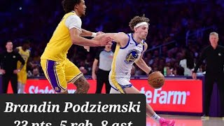 Brandin Podziemski 23 Pts, 5 Reb, 8 Ast vs Lakers   ┃2025 NBA Preseason 