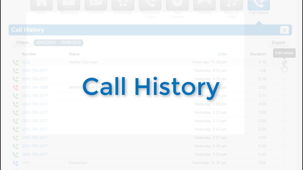 Basic User: Call History