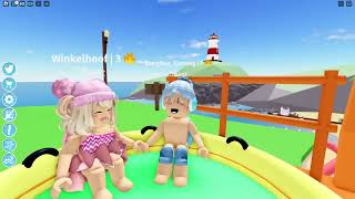 My Sister and I Bathing in the Biggest Pool in Roblox Brookhaven ft @Shasyaalala