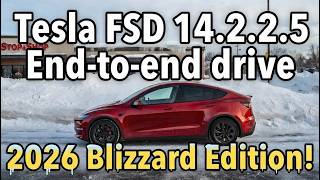 Tesla FSD end to end self drive Blizzard Edition!