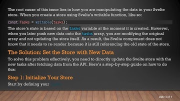 How to Re-render a Svelte Component After Store Data Updates via API