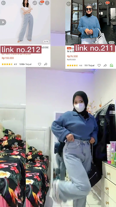 SHOPEE HAUL!REKOMENDASI OOTD SIMPLE,VIRALTIKTOK BAJU OVERSIZE,JEANS HIGHWAIST|link shope dideskripsi
