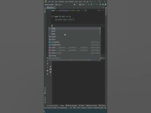 Python Program To Check Leap Year Using Pycharm | leap year in python ...