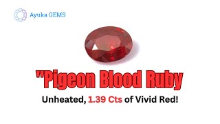 1.39 Carat of PURE VIVID Pigeon Blood Red Ruby Perfection!