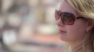 Blonde Girl With Sunglasses Stock Video
