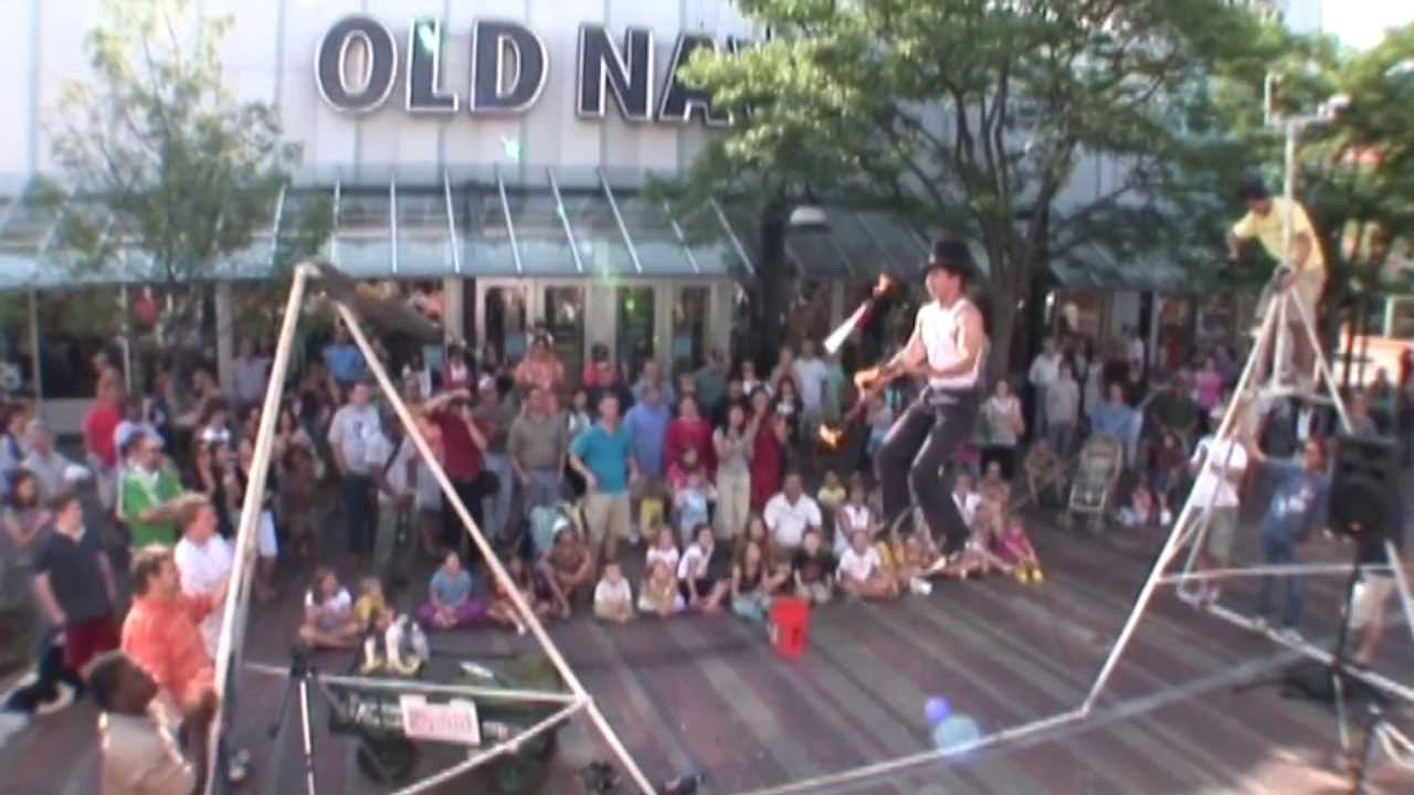 Slackwire Sam.. Street Performers with Sam Johnson... Slack wire Sam ...