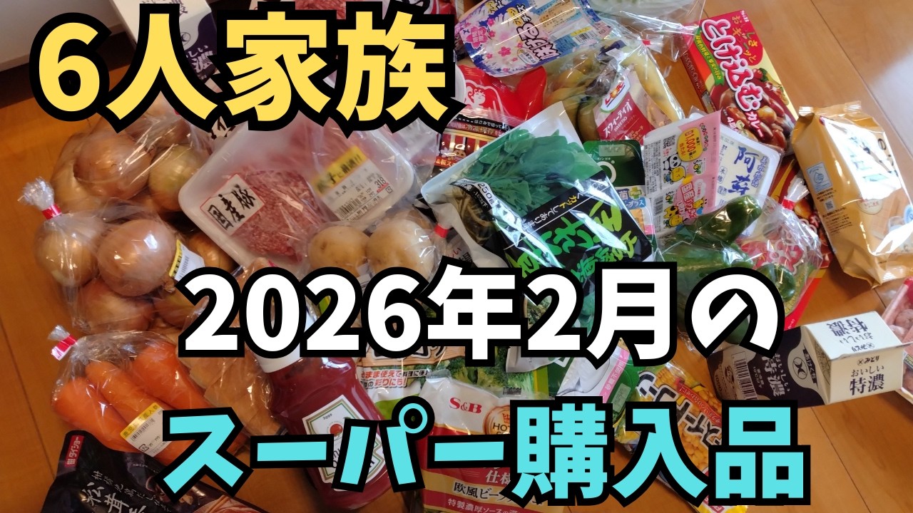 【買い物】2026年2月の購入品/スーパー/ドラッグストア/6人家族/節約中