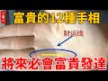 【手相有關系】富貴的12種手相特征，你是否有土豪潛質呢？