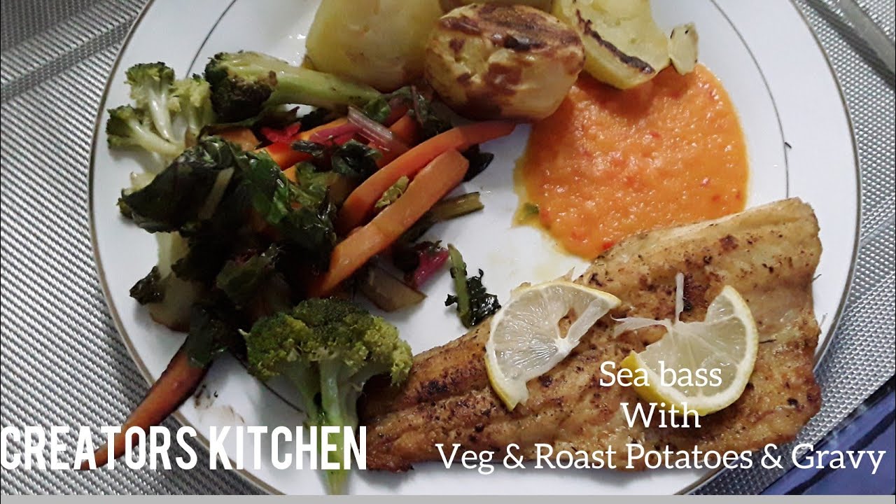 Healthy Delicious Pan Fryed Sea Bass, Roasted Potatoes & Veg YouTube