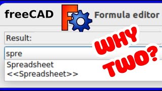 freecad: why is there two names with one in chevrons when creating an expression / formula editor?