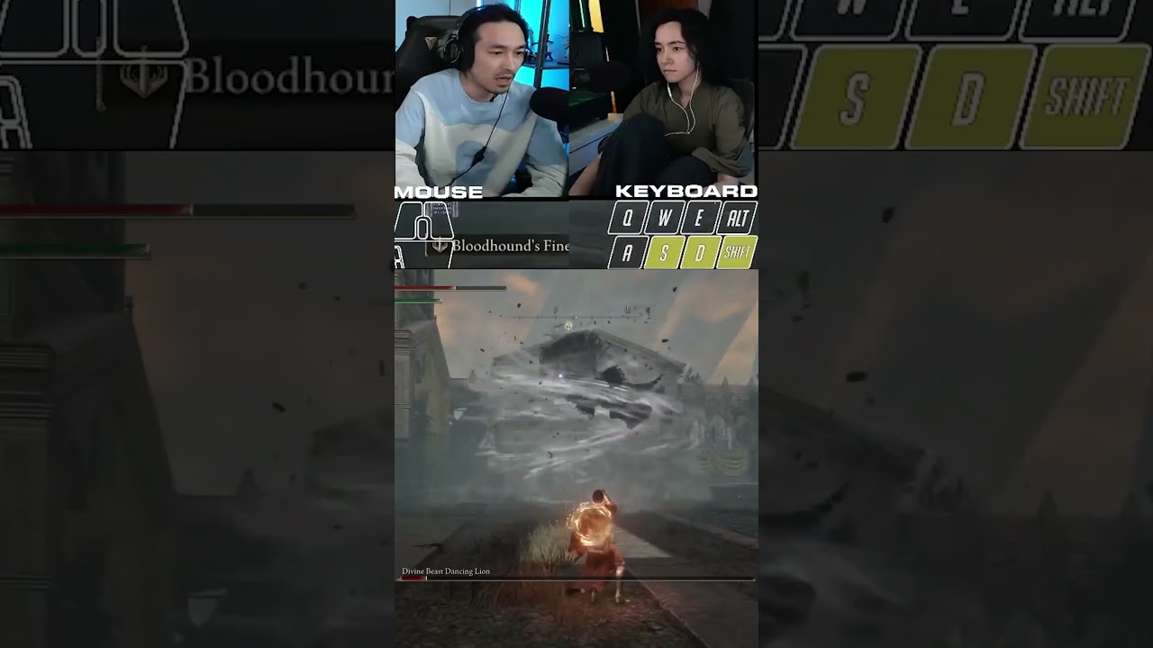 Beating the Dancing Lion Boss in Split Control #eldenring #shadowoftheerdtree #shorts