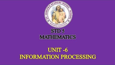 MATHEMATICS STD 5 | INFORMATION PROCESSING | UNIT - 6