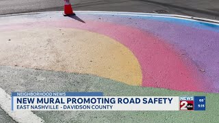 New East Nashville, TN mural promoting road safety