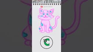 C for Cat Drawing | Phonic sounds of alphabets | Pre-K Learning Videos | @thelilmoons #abcd