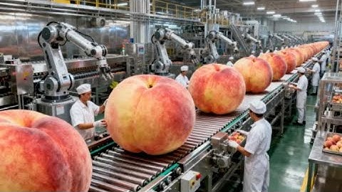 Inside a Factory: From Orchard to factory food Crafting Artisan Peach Preserves (Full Process)