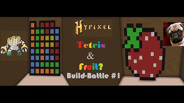 Tetris + Fruit = Weirdest Games Of Build-Battle EVER!!!! [Minecraft Build-Battle #1]