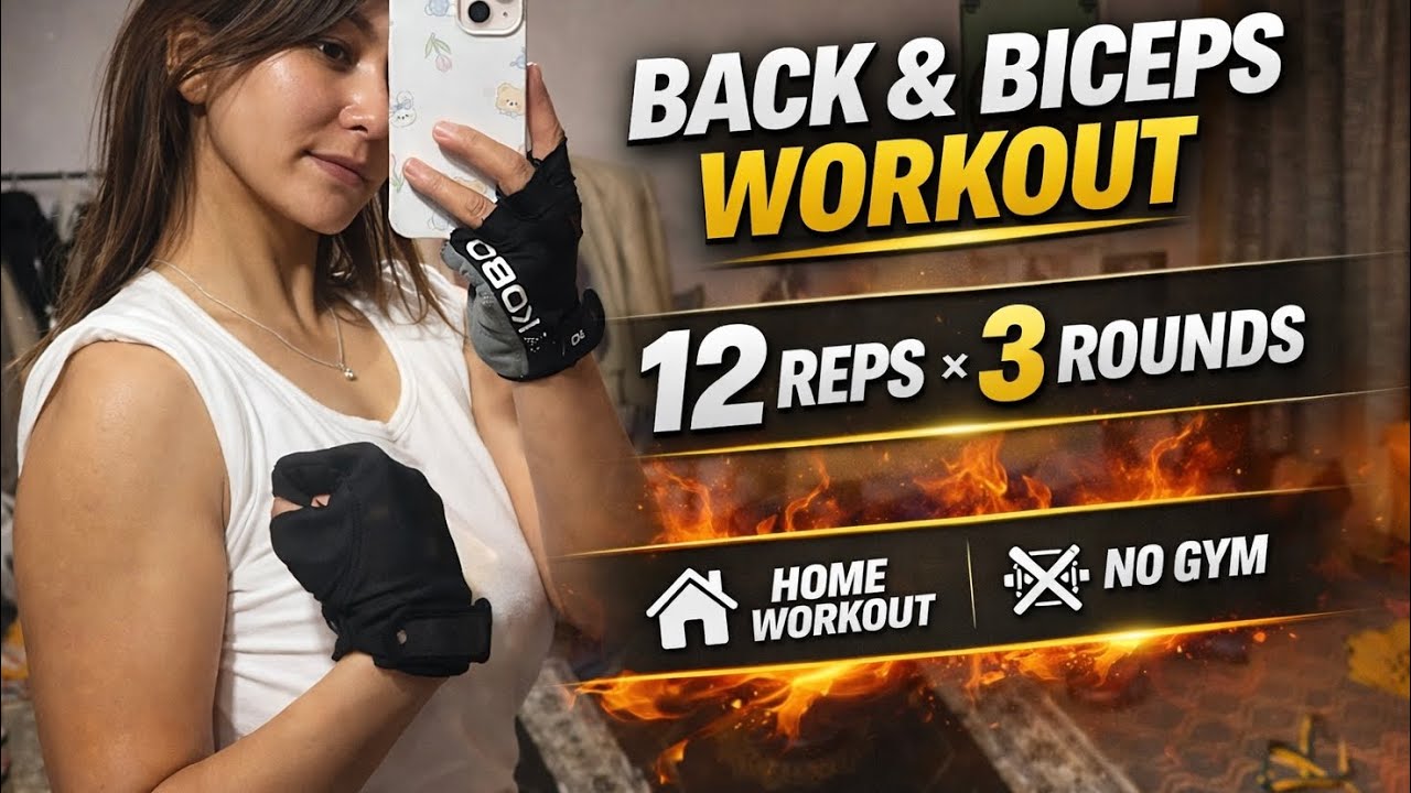 Back and Biceps Workout at Home 💪🏻🔥