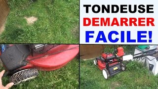 demarrer une tondeuse à gazon facilement