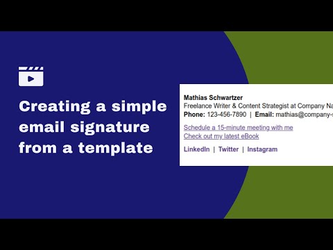 How to create a basic email signature from a pre-create template