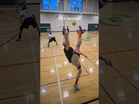 Serving behind the line slicing!! #sliceserve #takraw #service #dropball