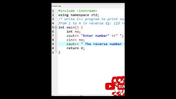 C++ Tutorial For Beginners| How To Reverse Numbers In C++ Program| #for_loop | #goo_computer_tutoria