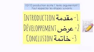 احسن منهجية جاهزة Topجهوي 20 /20 للضعاف فالفرنسية Production Écrite(texte argumentatif) /أولى باك