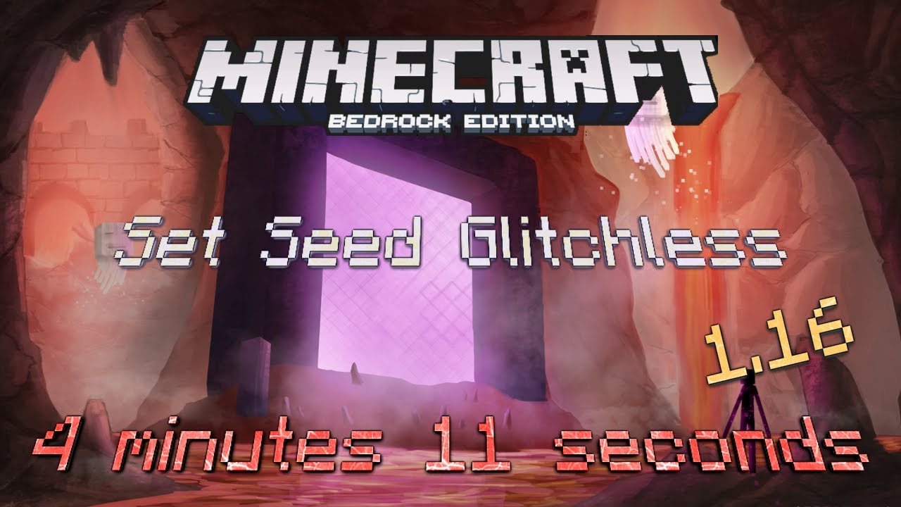 Minecraft Bedrock Set Seed Glitchless in 4 minutes 11 seconds - YouTube