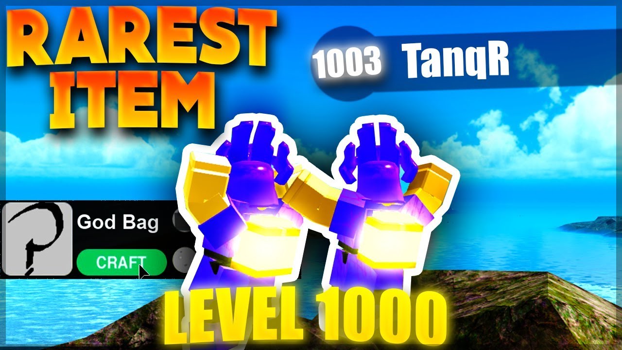 Reaching Level 1000 Making God Bags Roblox Booga Booga Youtube