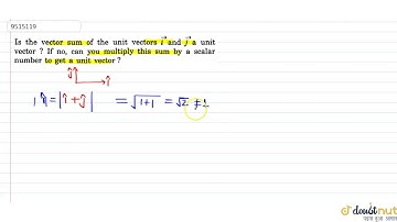 Is the vector sum of the unit vectors `veci and vecj` a unit vector4? If no, can