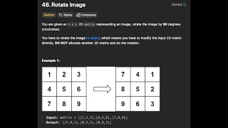 Rotate Image - Leetcode 48 - Python
