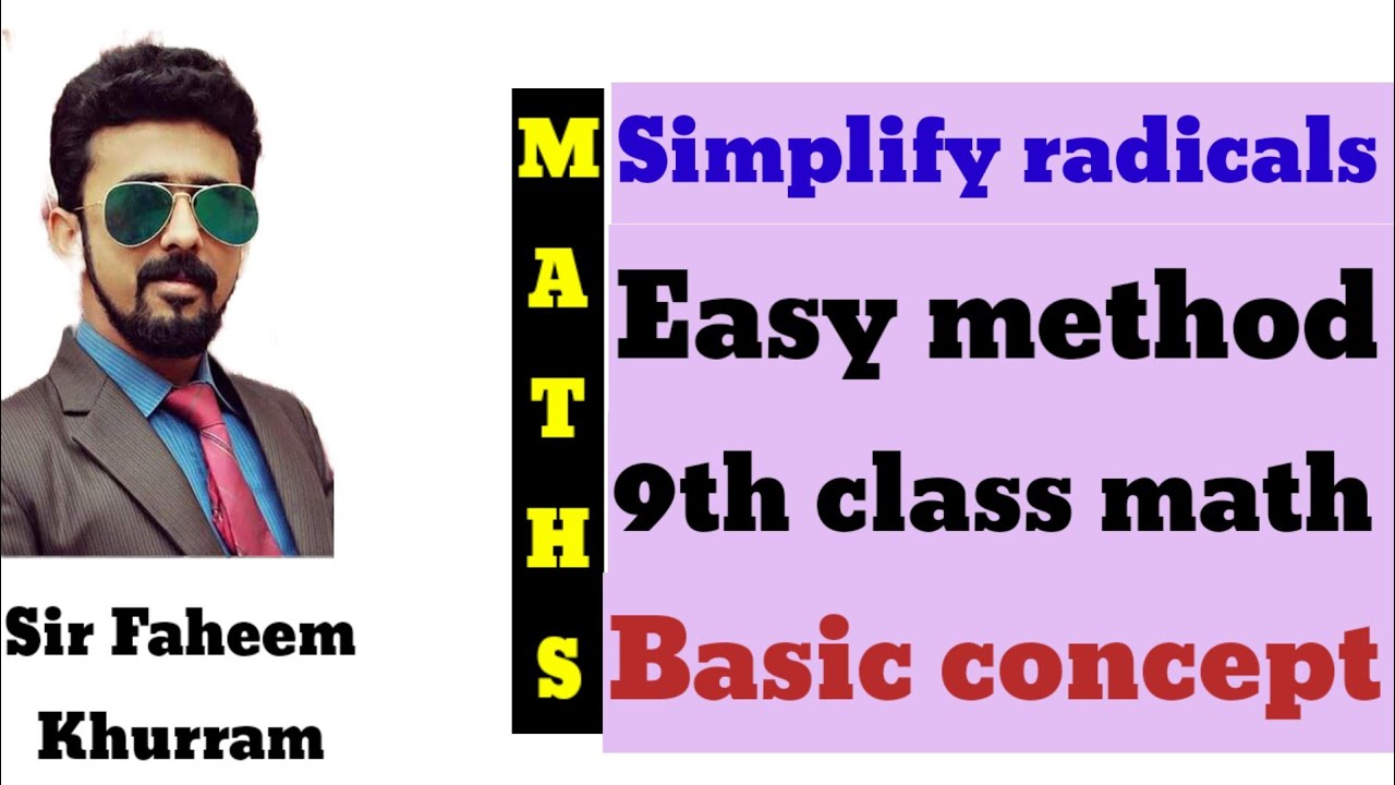 simplify radicals..|| 9th class math..| basic concept of maths.// - YouTube