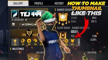 How to make thumbnail like rouk ff || Thumbnail tutorial free fire||How to make a gaming thumbnail