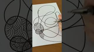Doodle scribbles circles, lines and shading into one P1 #Coretanbahagia #doodle #doodleart #neuro