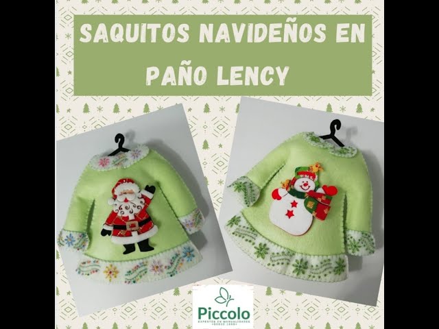 Saquitos navideños  Saquito Verde Bordado