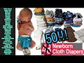 50 Cloth Diapers On A Newborn- Covers, Flats, Prefolds, Fitteds & More! Indexed For Easy Reference!