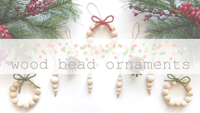 DIY Christmas Ornaments with Wood Beads