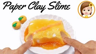 【ASMR】紙粘土メラミンスポンジオレンジスライムを作ったよ Paper Clay Slime