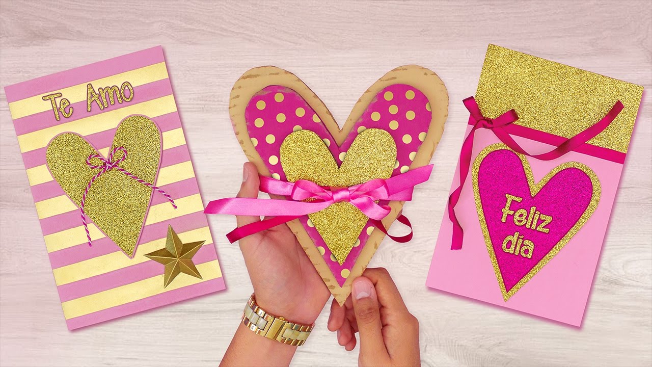DIY: 3 tarjetas de felicitación para San Valentín ❤ - YouTube