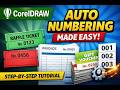 CorelDRAW - Automatic Sequential Numbering | Tutorial for Beginners 008