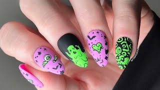 Halloween Slime Nail Art | Vettsy Gel Polish + Maniology Deja Boo Stamping Bundle by Carole Annette 488 views 7 months ago 9 minutes, 15 seconds
