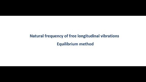 Vibrations 3 - Natural frequency of longitudinal vibrations using equilibrium method